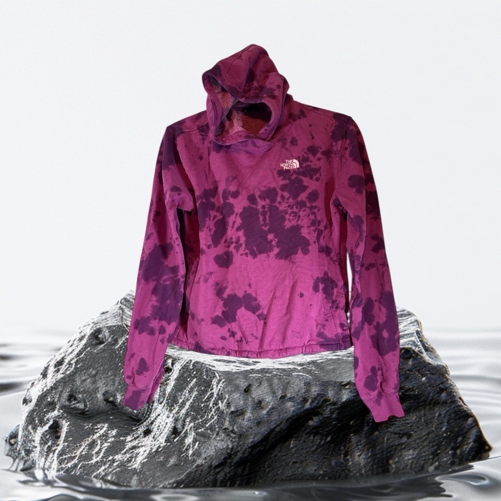 The North Face Girls purple Tie dye hoodie sweatshirt pullover Sz Large  14/16